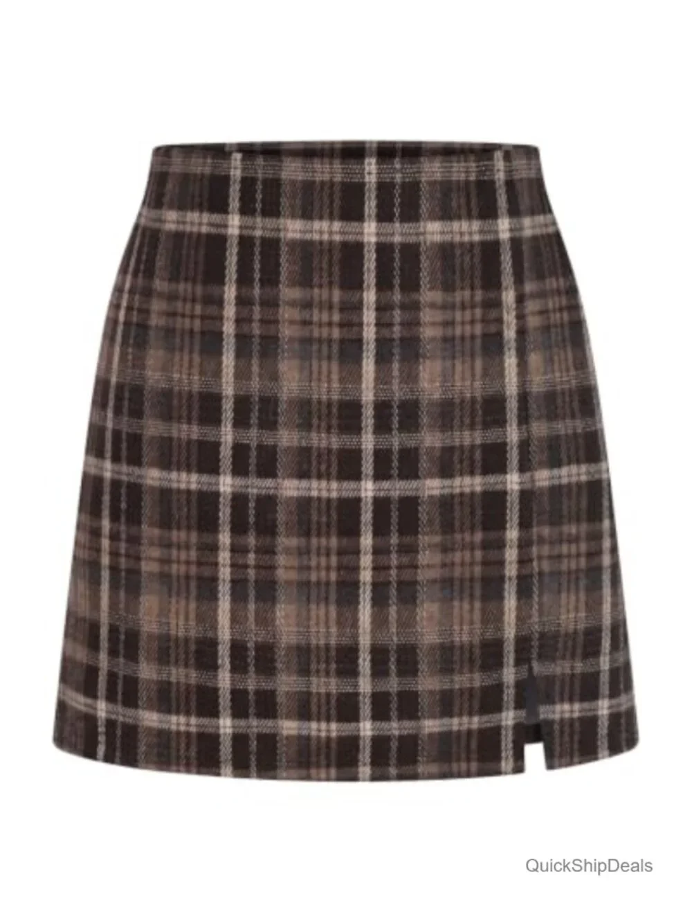Plaid Gingham Mini Skort High Waisted Slit Fall Skirt